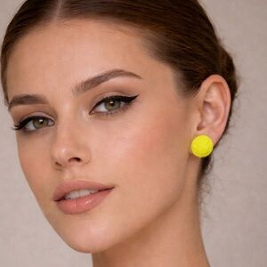 Clover Neon Yellow Stud Earrings